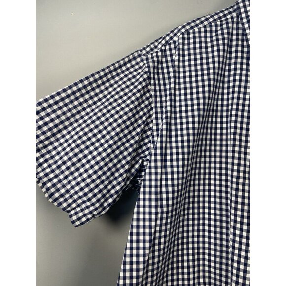 ORVIS Men's Navy Gingham Button Down Shirt Size XL Short Sleeve Outdoor Preppy - Picture 4 of 11
